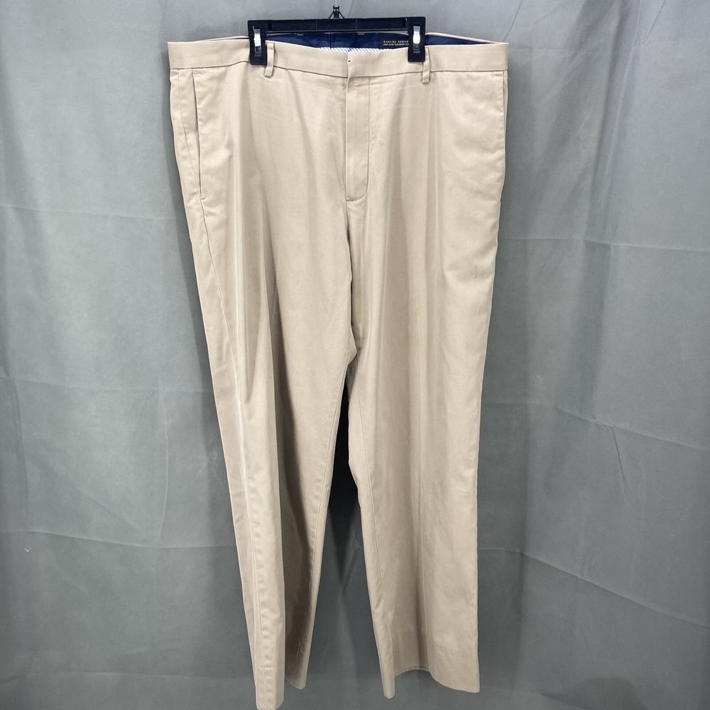 Banana Republic Pants Mens 40x30 Tan Chino Khaki Straight Fit Flat Front No Iron